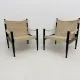 Set of mid-century Danish safari chairs by Erik Wørts for Niels Eilersen, 1960s
