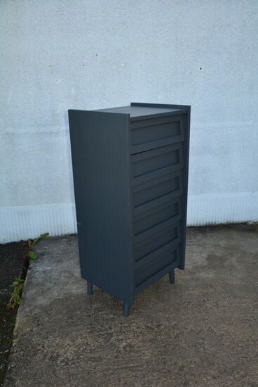 Semainier, high Dresser dark grey vintage