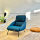 Fauteuil vintage Guermonprez, estampillé - maille 3D Bleu pétrole – De