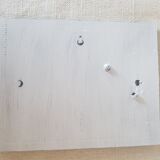 Rectangular frame patinated gray linen