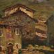 Italian signed countryside landscape painting from 20th century