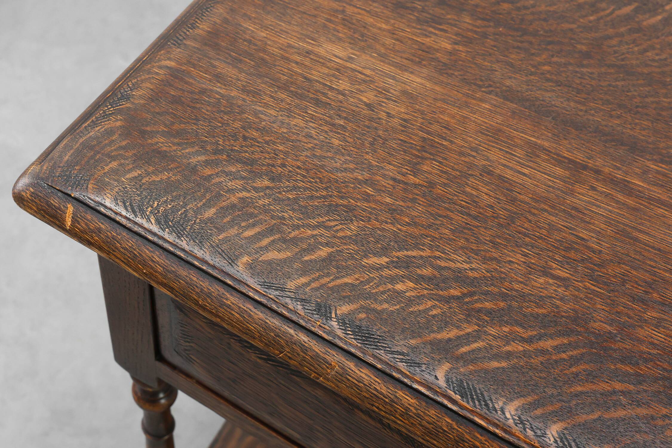 Small rustic cabinet with drawer or nightstand in oak, France 19th century