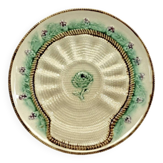 Old Longchamp asparagus artichoke barbotine plate