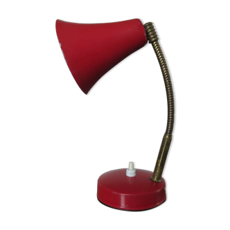 Lamp cocotte aluminum lacquered red and brass 1950 1960