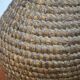 Old basket, burgundy straw and bramble, woven basket, interior decoration