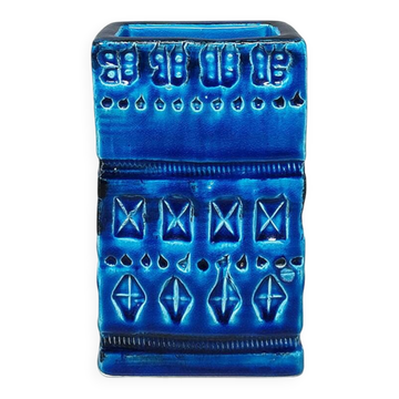 1960s Stunning Vase by Aldo Londi for Bitossi "Blue Rimini Collection