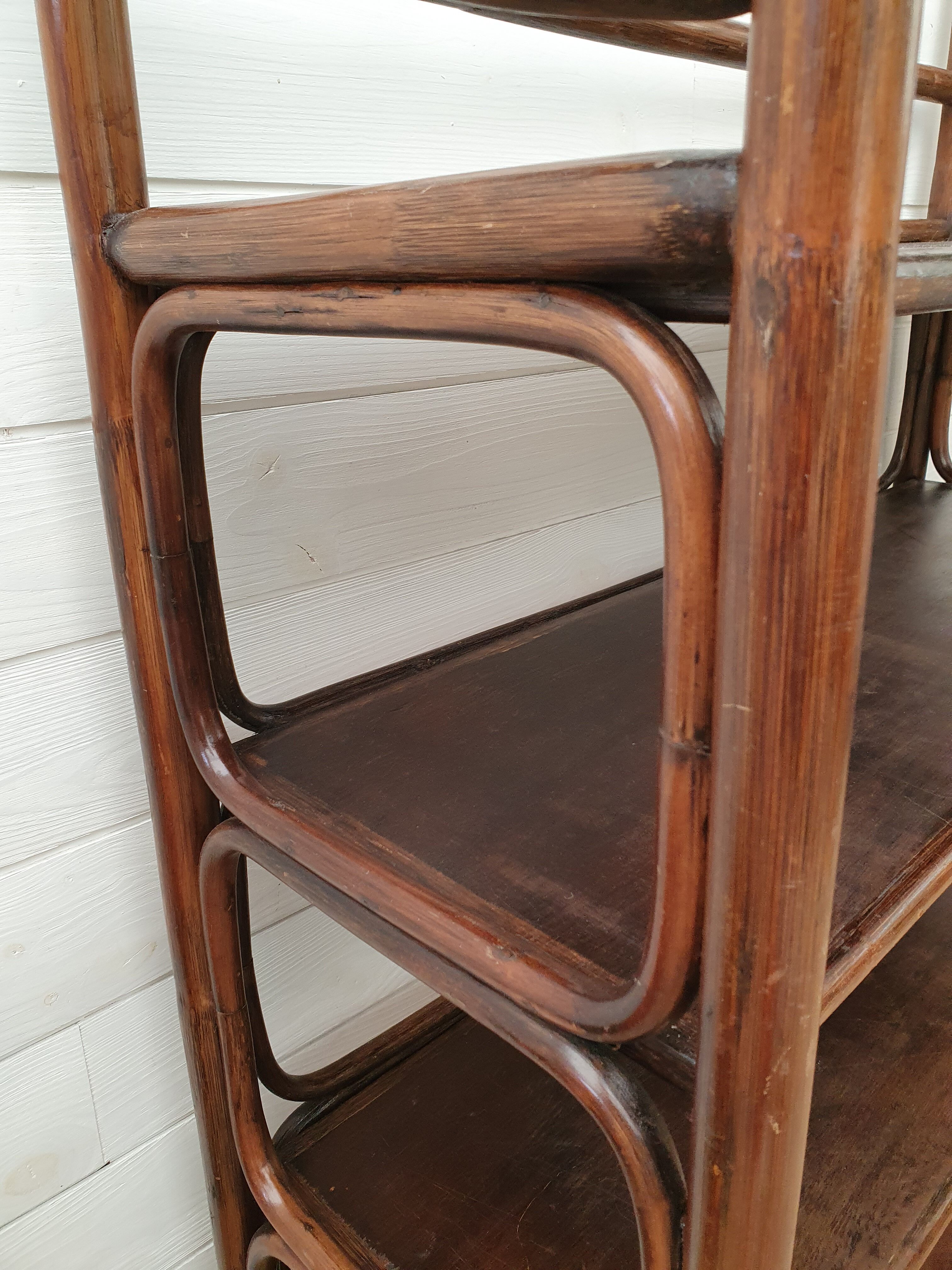 Bamboo rattan shelf 1970