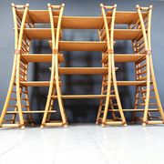 Étagère murale en bambou vintage, années 1970