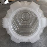 Old frosted glass lampshade suspension ceiling lamp art deco 30 cm