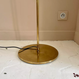 Vintage modernist floor lamp Saint Germain Lumière, brass, France 1980