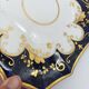 Pair of Square Plates Porcelain from Paris Cobalt and Gold Empire Style