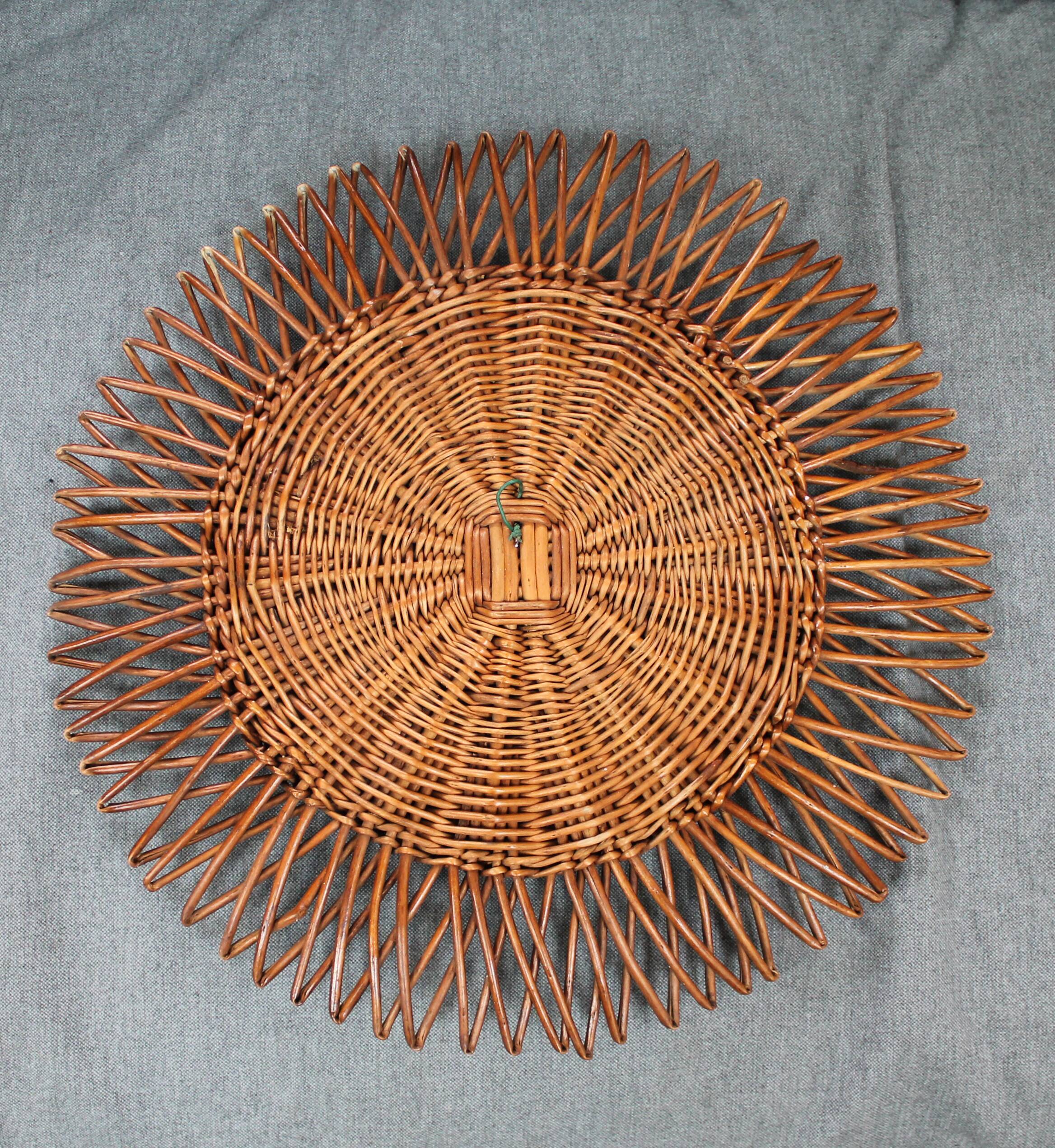 Mirror rattan 37x37cm