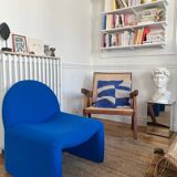 Chauffeuse atal en laine bleue  vintage