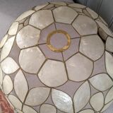 Vintage mother-of-pearl and brass flower suspension