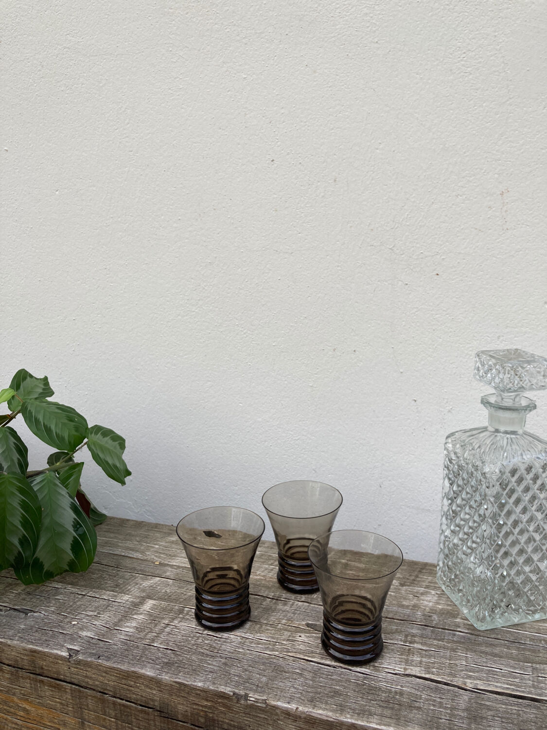 Set of 3 vintage crystal glasses