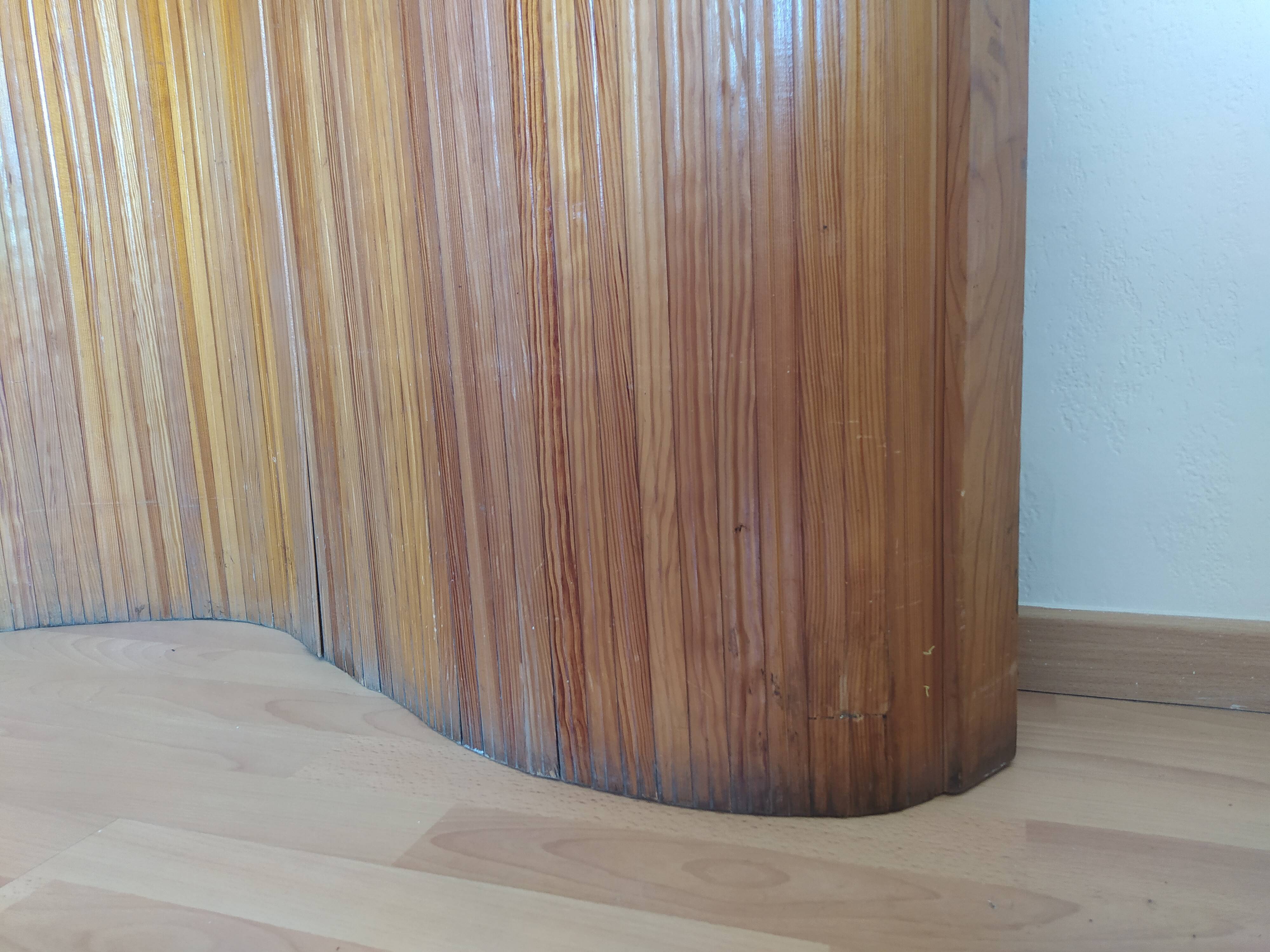 Roll-up wooden screen Baumann - 1950