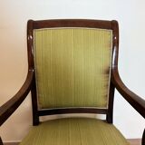 Pretty Empire period office armchair in mahogany with patterned tapestry