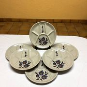Saint-Amand Sologne - 6 Assiettes à fondue compartimentées