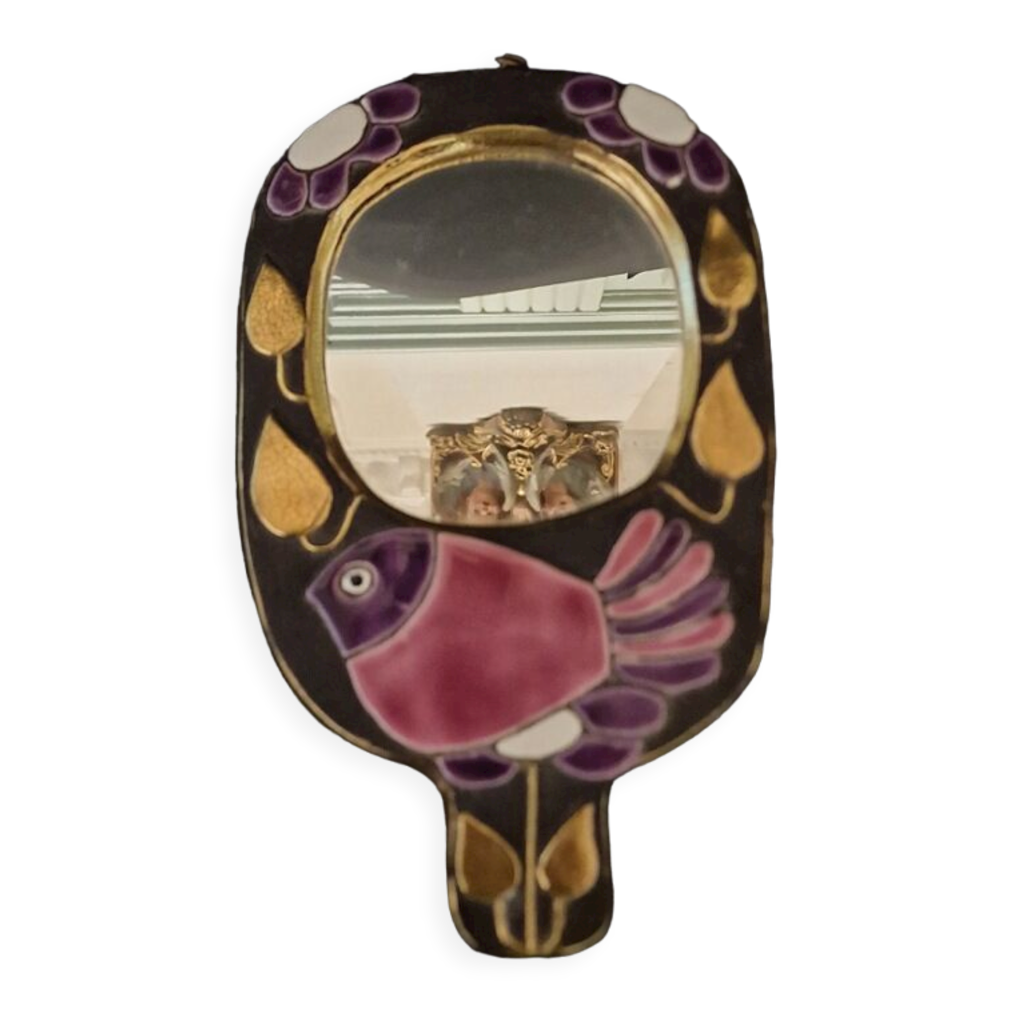 Vintage mirror Mithé Espelt ceramic