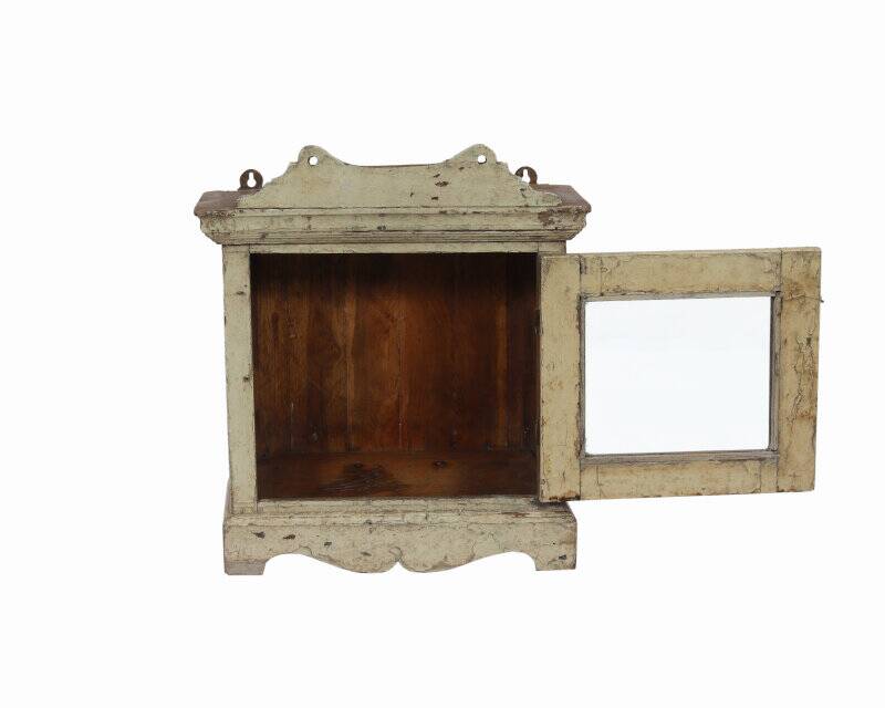 Vitrine murale ou a poser vieux teck ancienne patine d'origine inde