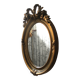 Golden Oval Mirror with Bow and Roses Decor