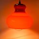 Orange opaline pendant light with metal arch, Design, 1970