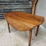Antique round table drop-leaf table 125 cm walnut