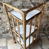 Rattan corner shelf