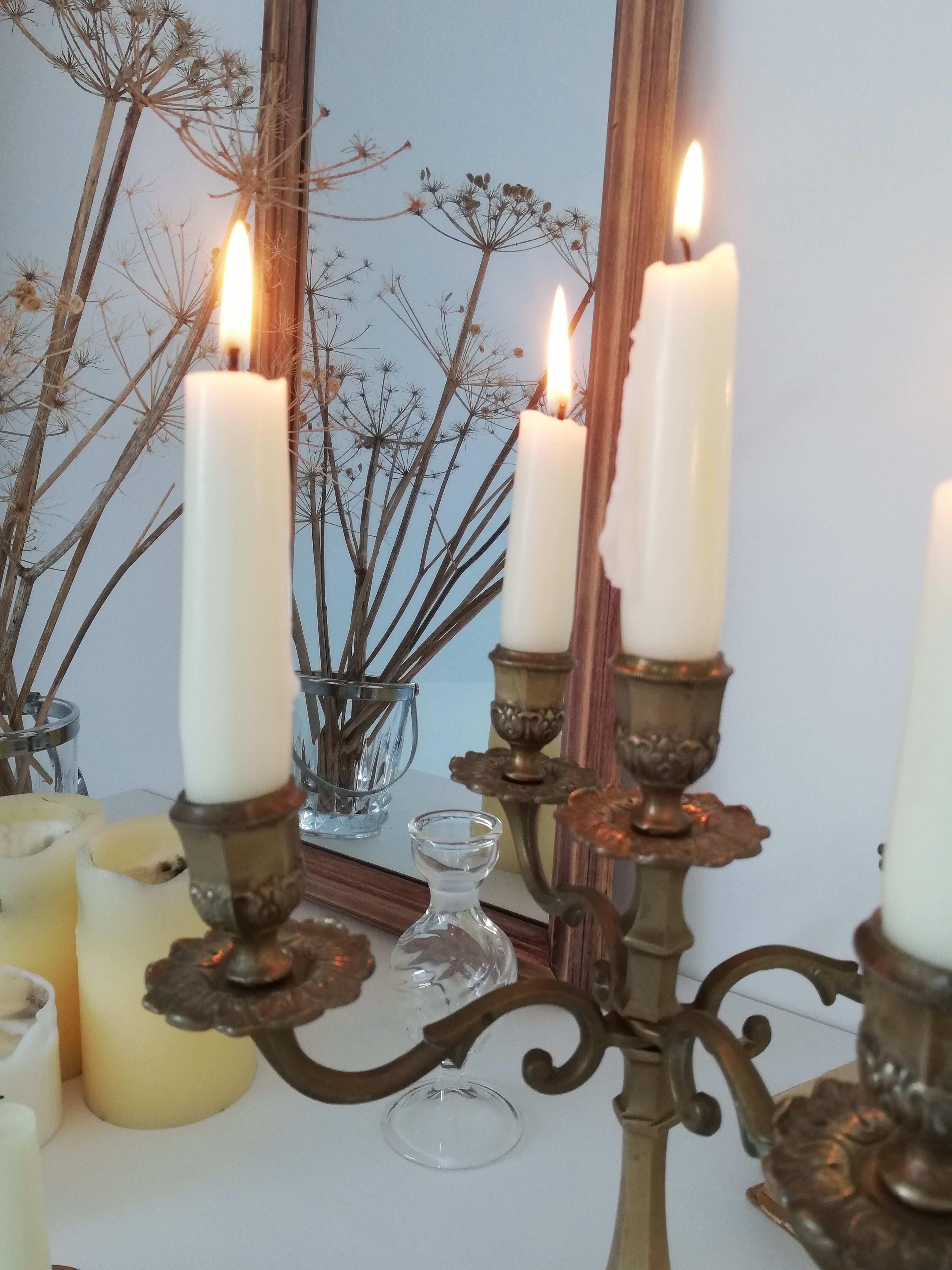 Vintage brass chandelier 5-burner