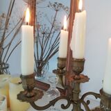 Vintage brass chandelier 5-burner