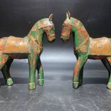 Set of 2 wooden horses