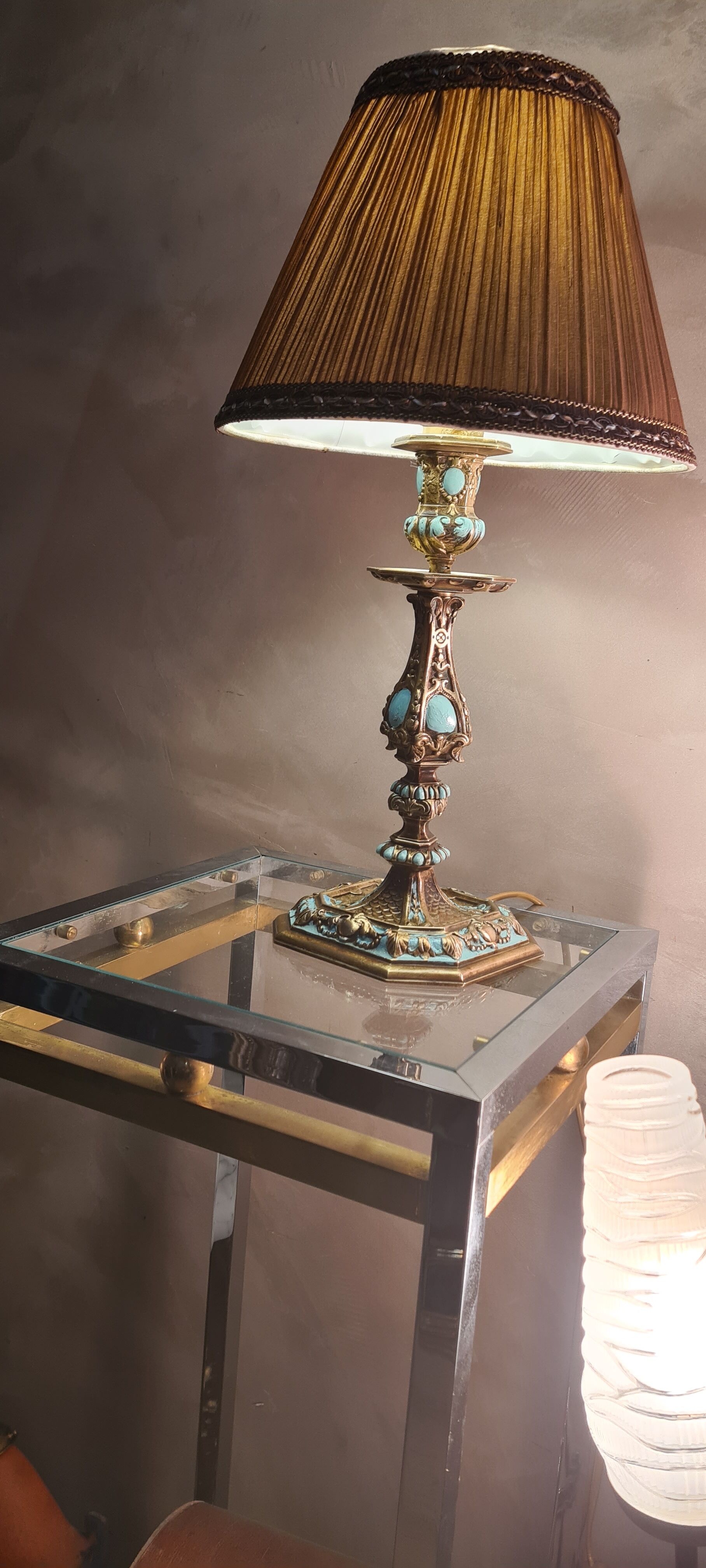 Lamp style napoleon 3 bronze painted electricity