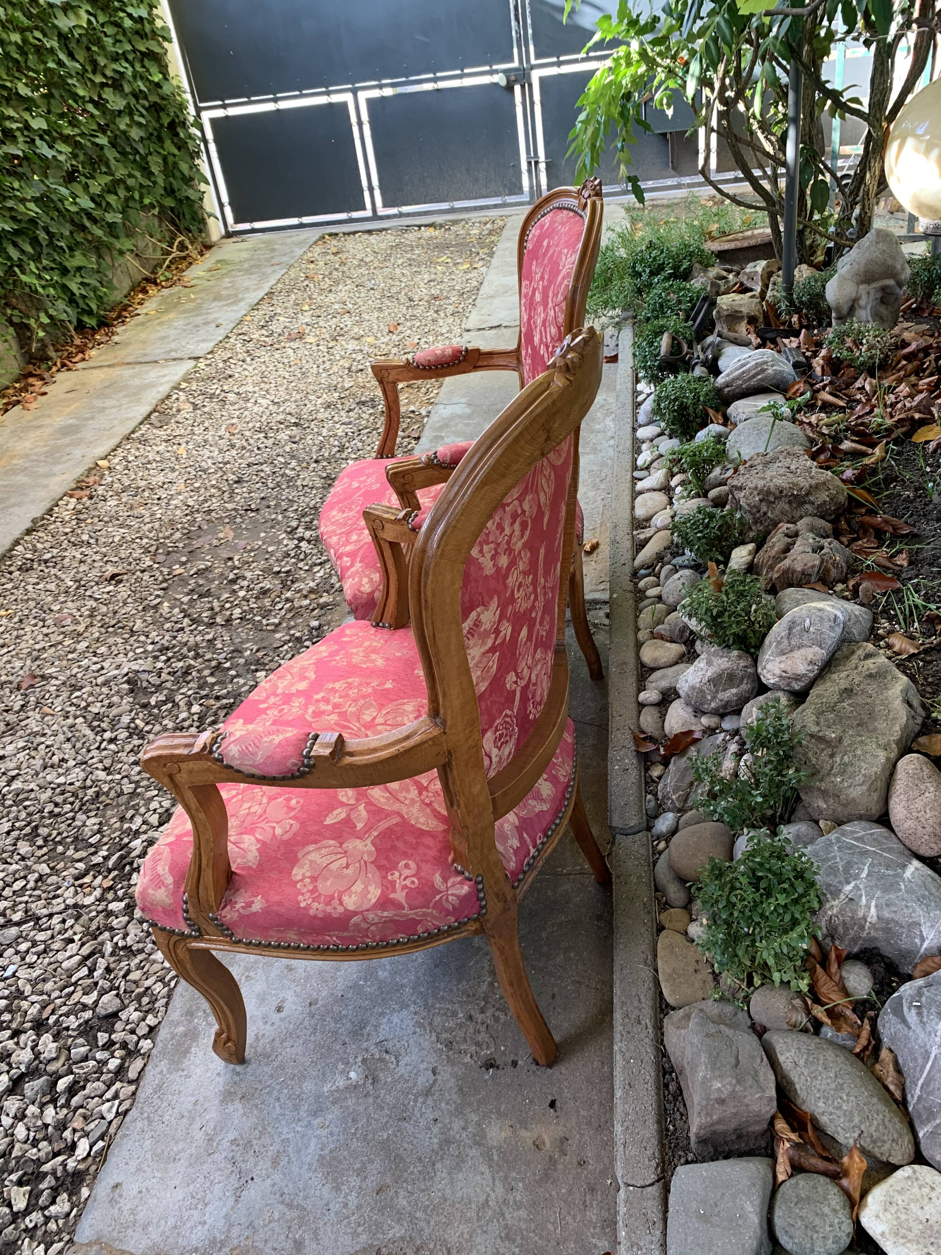 Pair of pink armchairs