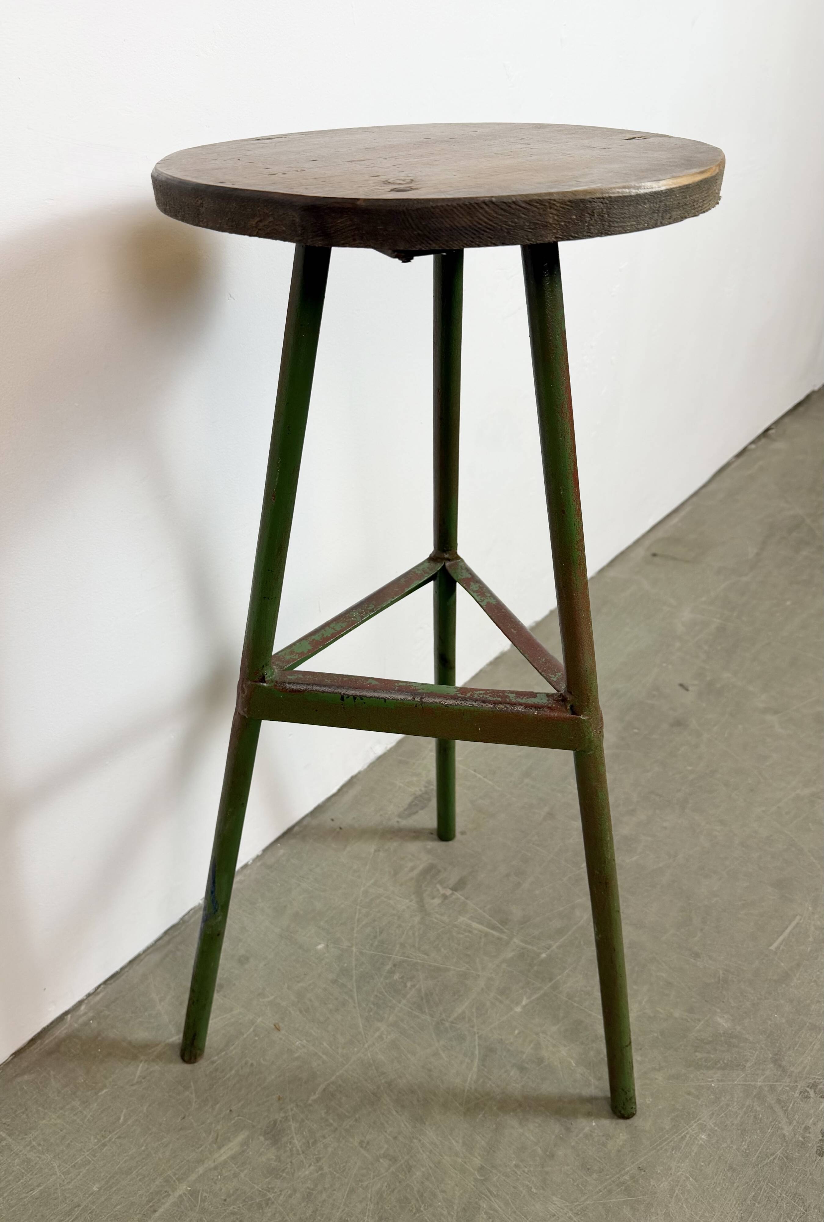 Green Industrial Workshop Stool, 1960s