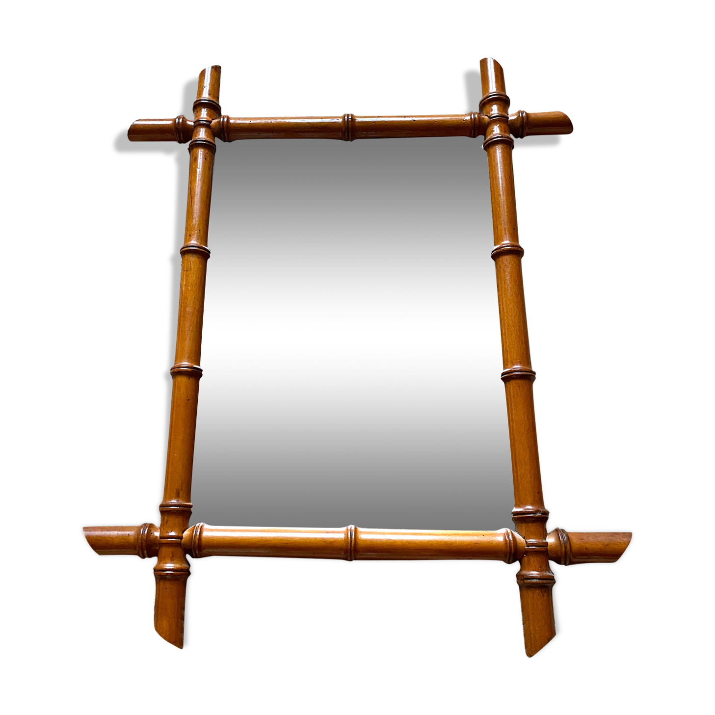 Miroir vintage en bois tourné