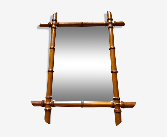 Miroir vintage en bois tourné