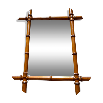 Miroir vintage en bois tourné