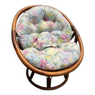 Fauteuil pivotant en rotin