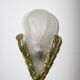 Art deco glass and brass wall sconce