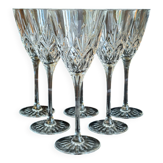 Lot de 6 verres à pied en cristal taillé « Cassandra » de Cristal d’Arques,