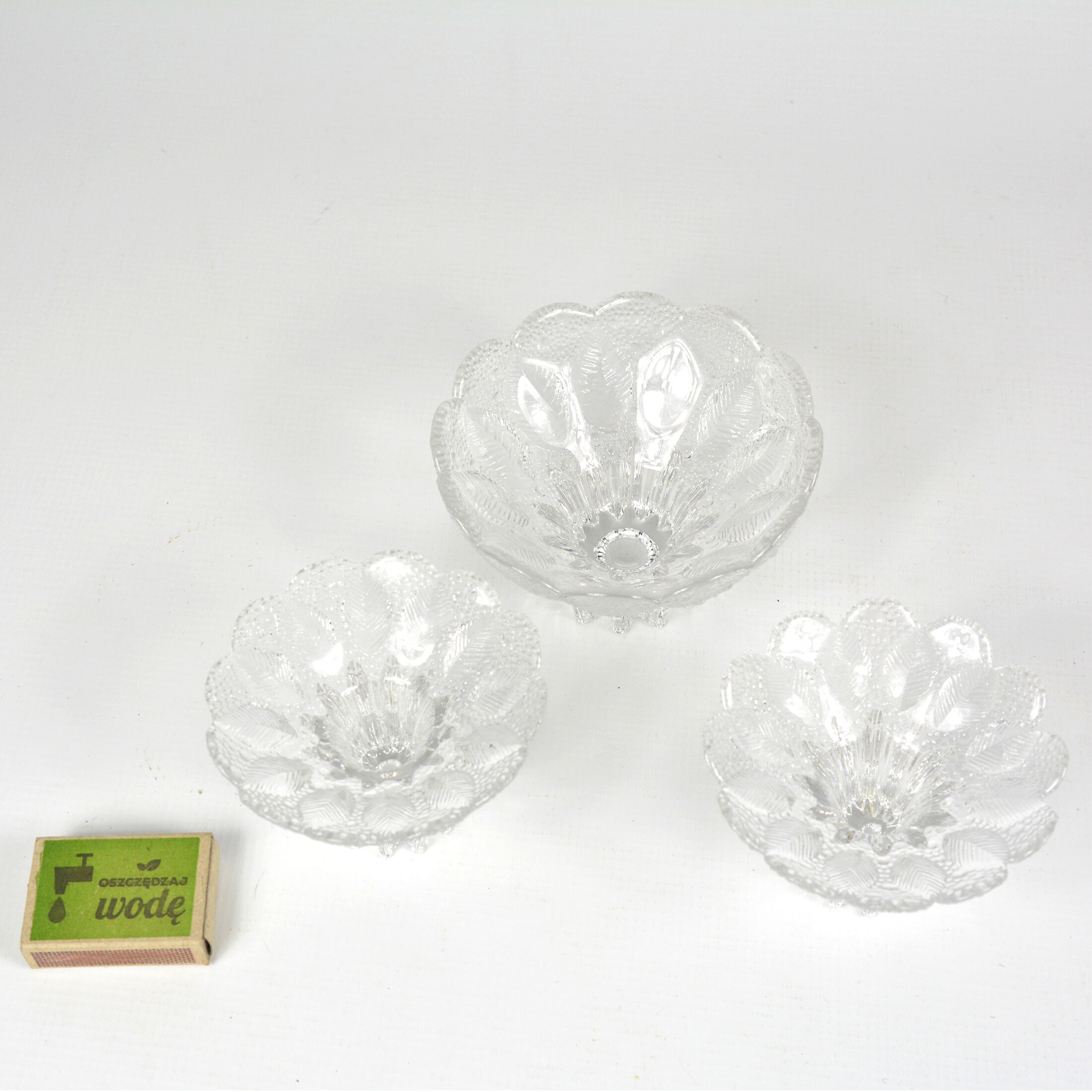 Set of 3 Lausitzer Glas candlesticks, Germany, 1980s