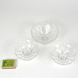 Set of 3 Lausitzer Glas candlesticks, Germany, 1980s