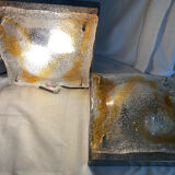 Pair of vintage Murano glass wall lights, Italian work, 70s