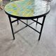 Table basse  ronde en zellige vert et turquoise 60 cm de diamètres