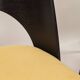 Vintage dining chairs set of 2 black oak wood retro yellow fabric