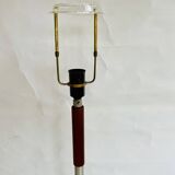 Mid-century floor lamp in teak and aluminum design w/ shade - Denmark 1960s