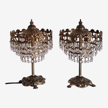 Pair of bedside lamps with tassels