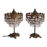 Pair of bedside lamps with tassels