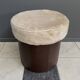 brown leatherette Pouf 1970s by VEB model 26W Raphael