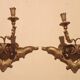 Paire de appliques murales antiques en bois doré du 19ème siècle.